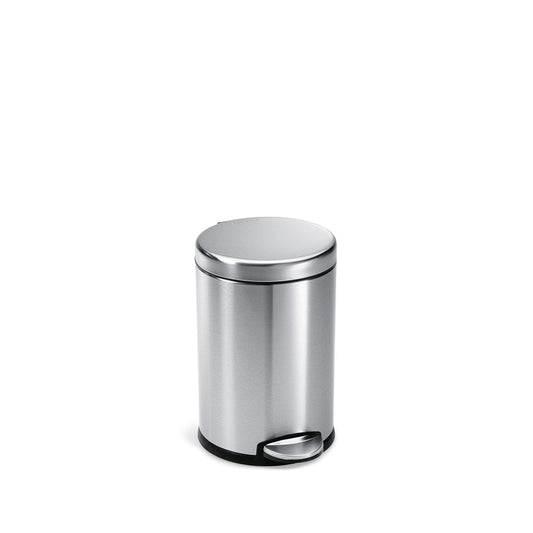 Simplehuman 4.5L Round Step Can in Brushed Stainless Steel, hands-free operation
