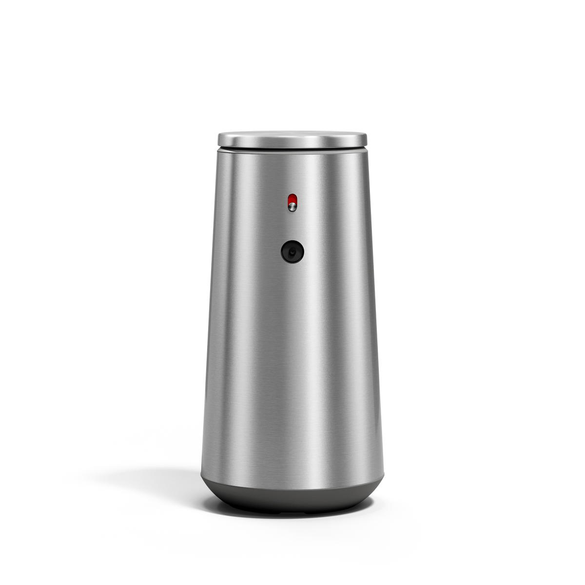 Front view of Simplehuman Brushed Stainless Steel Sensor Pump Foam, touch-free dispensing.