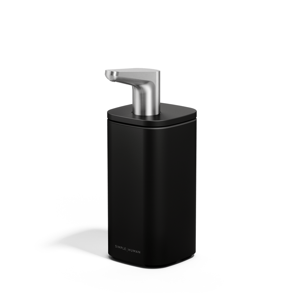 Simplehuman 10 oz. Pulse Pump, Matte Black body with ergonomic stainless steel drip-free spout.